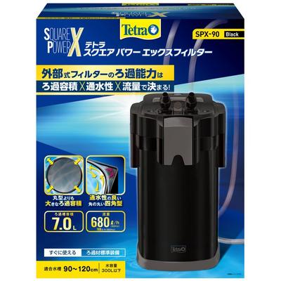 [Tetra] Square Power X Filter SPX-90 External Filter – Complete with Standard Filter Media, Easy Start-Up, and Powerful Filtration for
