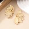 European and American Personality Exaggerated Leaf Shape Texture Stud Earrings Flower Earrings Earrings
