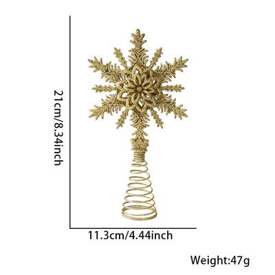 Tree Christmas Unique Topper Snowflake Ornament In Bright Red Silver Gold For Festivities Memorable