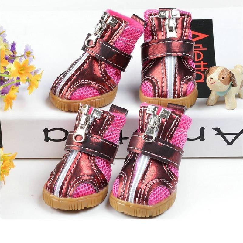 Rutschfeste Robuste Sohle Hundeschuhe Für Pudel Und Teddyhunde Warm Und Gemütlich In Rosarot Und Blau