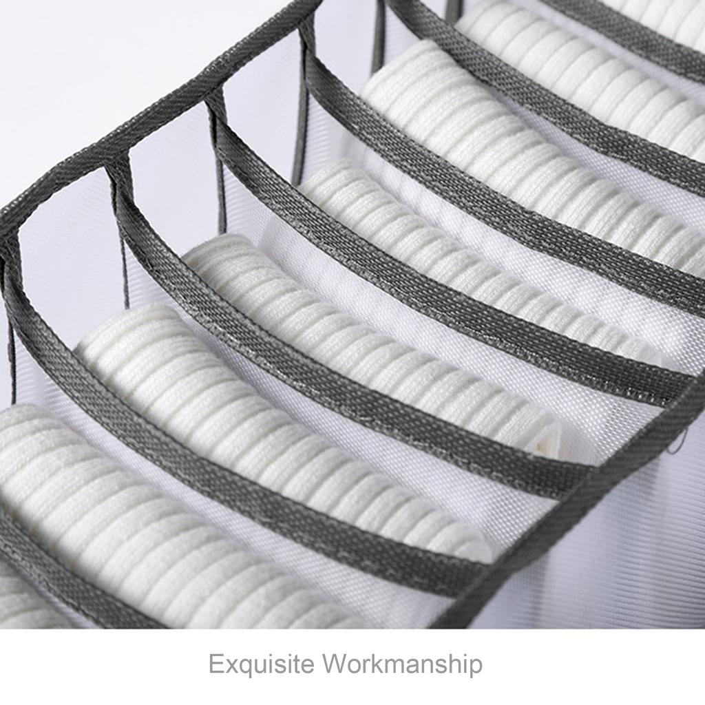 Foldable Underwear Storing Box Home Use Storage Drawer Divider Mesh Grid Organizer for