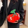 Large Capacity Chain Cherry Shape Bag Kawaii PU Shoulder Pouch Red Fruit Crossbody Bag  Storage