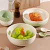 2024 Creative Ceramic Tableware: Thickened Rice Bowl & Deep Soup Plate, Cream Style, Microwave Safe