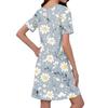 Women's Casual And Fashionable V-neck Short Sleeve Printing Mid Length Dress