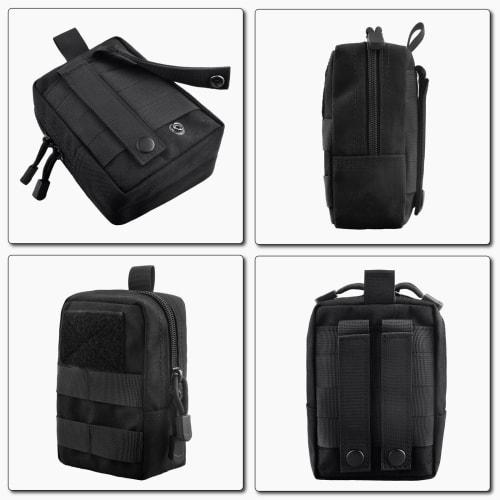 TRIWONDER Airsoft Tactical Pouch, MOLLE Compatible, Military Pouch for Small Item Storage, Fishing, and Outdoor Use (Black)