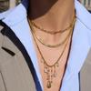 Youthway Classic Short Tassel Water Drop Zircon Pendant Necklace For Women Minimalist 18K Gold Plated Stainless Steel Necklace