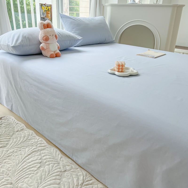 Striped Washable Bed Sheet Solid Color For Student Dormitory