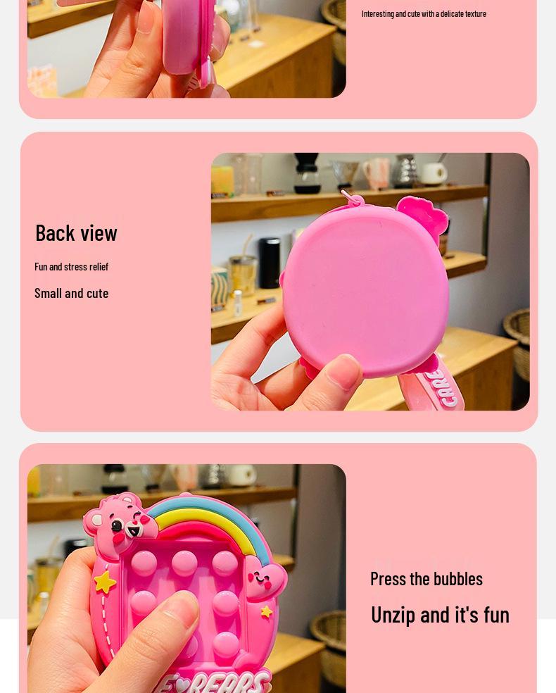 Cartoon Heart Bear Squeeze Toy Keychain - Cute Stress Relief Gift for Couples