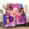 Süßer Cartoon L-LoliRock Wurf Weiche Flanelldecke Warm Knie Hautfreundlich Überwurf für Sofa Büro Bett Reisen Winter Übergröße