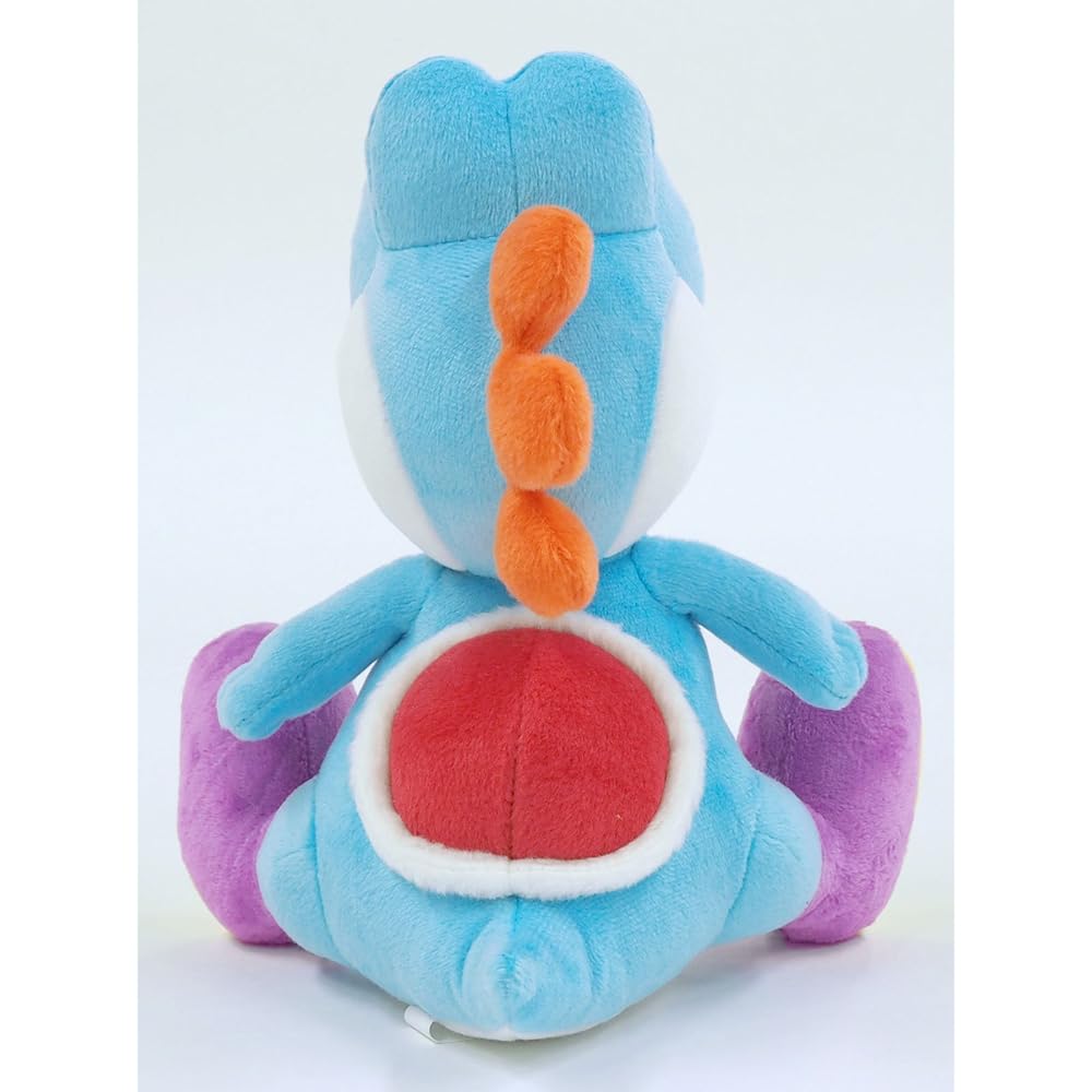 Sanei Boeki Super Mario All Star Collection Light Blue Yoshi Plush Toy 13.5x15.5x20cm
