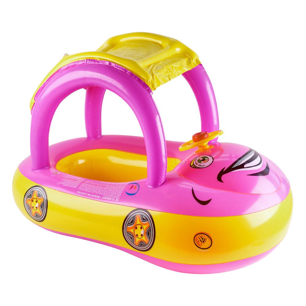 ABC Sunshade Baby Swimming Ring with Steering Wheel & Seat