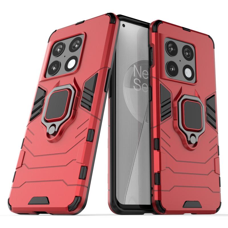 

Для OnePlus 7 7T 8 9 10 Pro Чохол-накладка на задню панель Протиударна броня Металеве кільце-тримач Магнітна підставка Чохол для телефону Захист Funda Coque CHINA&For OnePlus 10 Pro червоний
