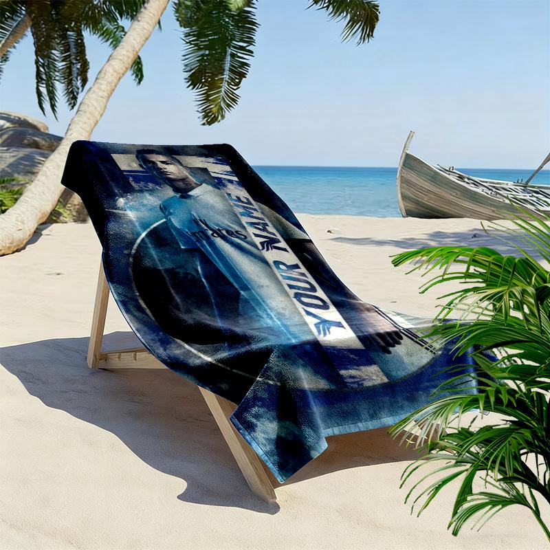 Ronaldo Custom Football Wallpaper Custom Name Print Beach Towel Large Soft Quick Dry Towel For Beach Camping Swimming
