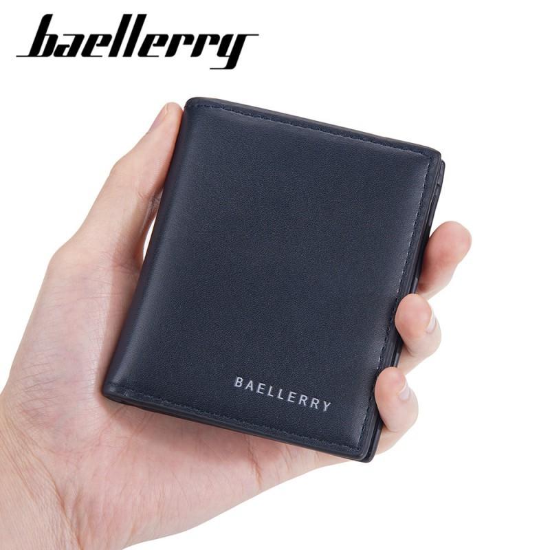 Wallet Men's Short European American Business Thin Two Fold Retro Vertical Soft