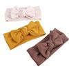 2022 Organic Cotton Baby Bow Knot Knitted Ribbed Infant Newborn Headbands for Babies  18 Colors Baby Accessories