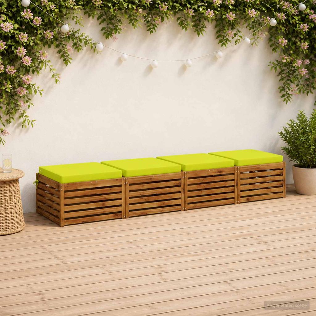 4 piece seat cushion set SOEST 4 pcs 100percent  polyester light green