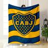 CABJ Shield with Stars On Blue & Yellow Patterned Flannel Blanket Perfect for the Bedroom Living Room, Sofa, or a Little Nap