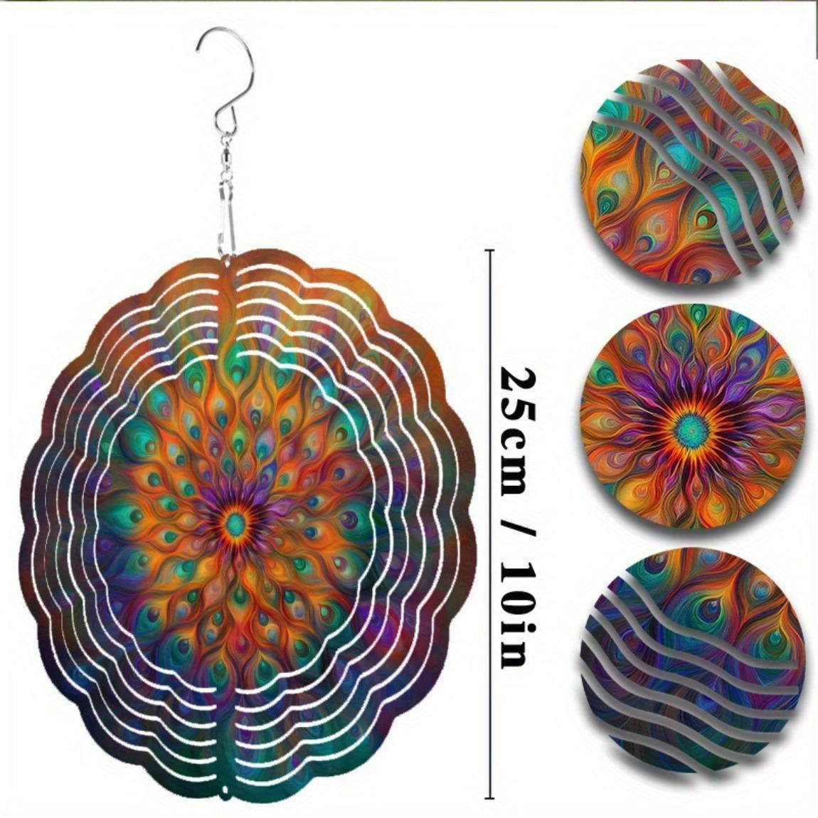 

10-дюймовий підвісний вітряний дзвінок з гачком на 360 градусів для декору балкона, саду, весняно-літньої вуличної прикраси, металеві вітряні дзвінки для домашнього декору 01A