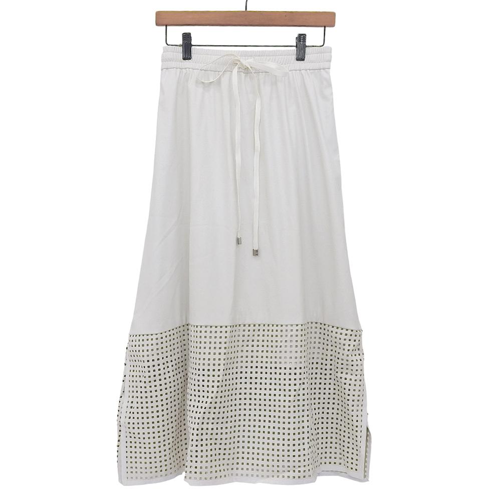 ADORE Women's Faux Leather Mesh Skirt, White, Size 38, 531-2120239 skirt 38 whiteUsed