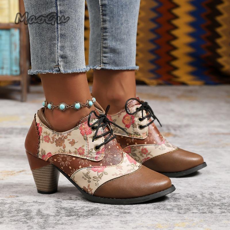 Fashion New Bohemian Ankle Boots for Women High Heel Autumn Winter Women's Short Boots Size36 43 Ethnic Style Casual Shoes Botas Mujer