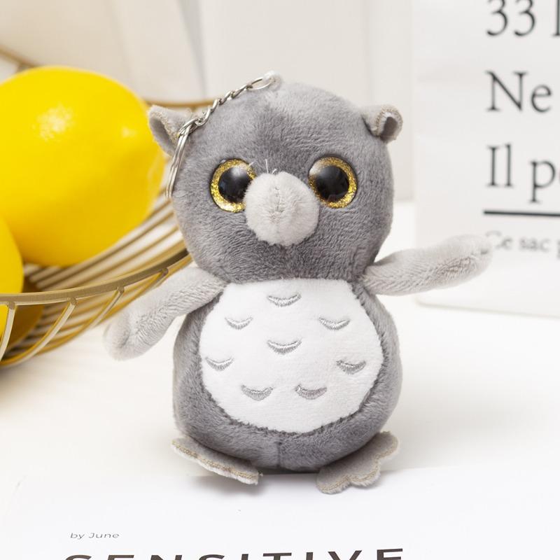 13Cm Cartoon Cute 4 Big Eyed Owl Simulation Plush Toy Keychain Soft Filled Animal Charm Backpack Decoration Toy