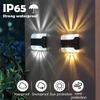 Warm White & White Light Outdoor Solar Wall Lamp Garden Landscape Lighting Courtyard Corridor Walkway Step Deck Stairs LED Night Iight Christmas Decor