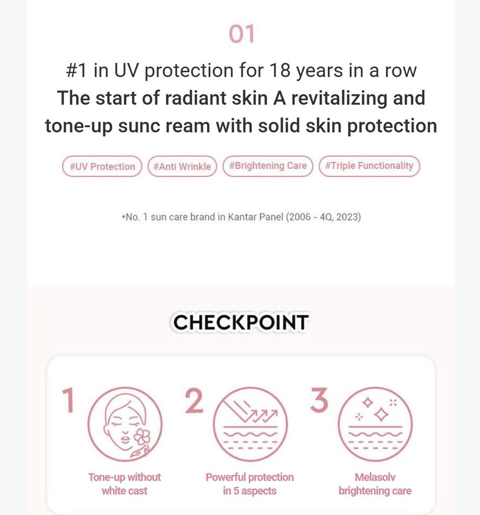 Hera UV-beskyttelse Tone-up SPF50+ PA++++ 50ml