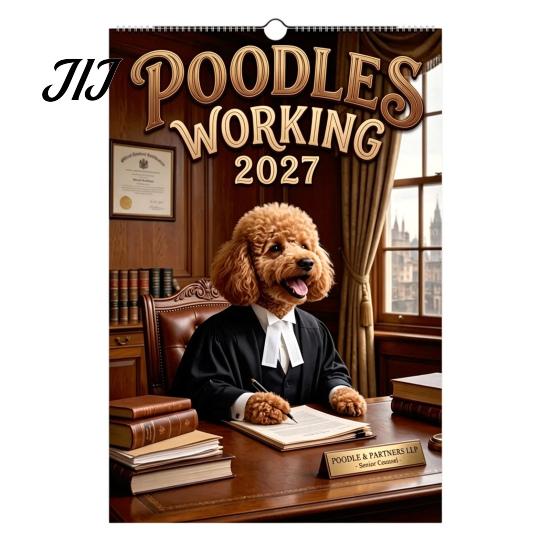 Tier-Hängekalender 2027 Lustiger Hund bei der Arbeit Wandkalender, Jan. 2027-Dez. 12 x Tagesplan-Organizer 8 Zoll Monatsplaner mit