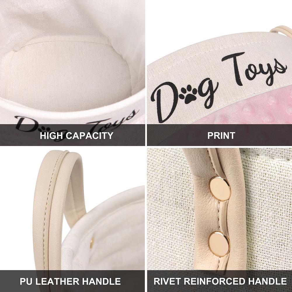 Fashion Dog Toy Storage Basket Foldable Dog Canvas Bag Paw Print Pet Toys Clothes Storage Box Dog Cat Accessories Pet Supplies