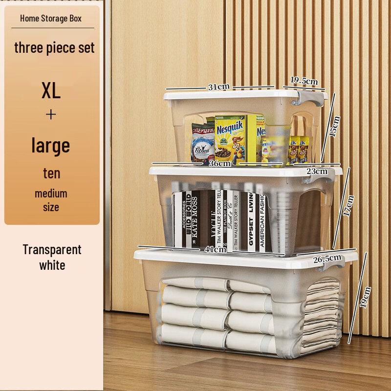 Transparent Household Storage Box Set