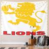 Yellow Lion Emblem with Rugby Ball Pattern Wall Hanging Tapestry Decorative Tapestry Home Decor for Bedroom and Living Room