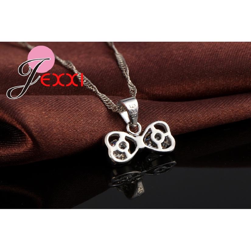 Butterfly Clear CZ Cubic Zirconia Cool 925 Sterling Silver Color Color Jewelry Necklace and Earrings Hot Sale Jewelry Sets