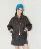 KOOLKITTEN Plaid Cuff Leather Jacket 2Colors