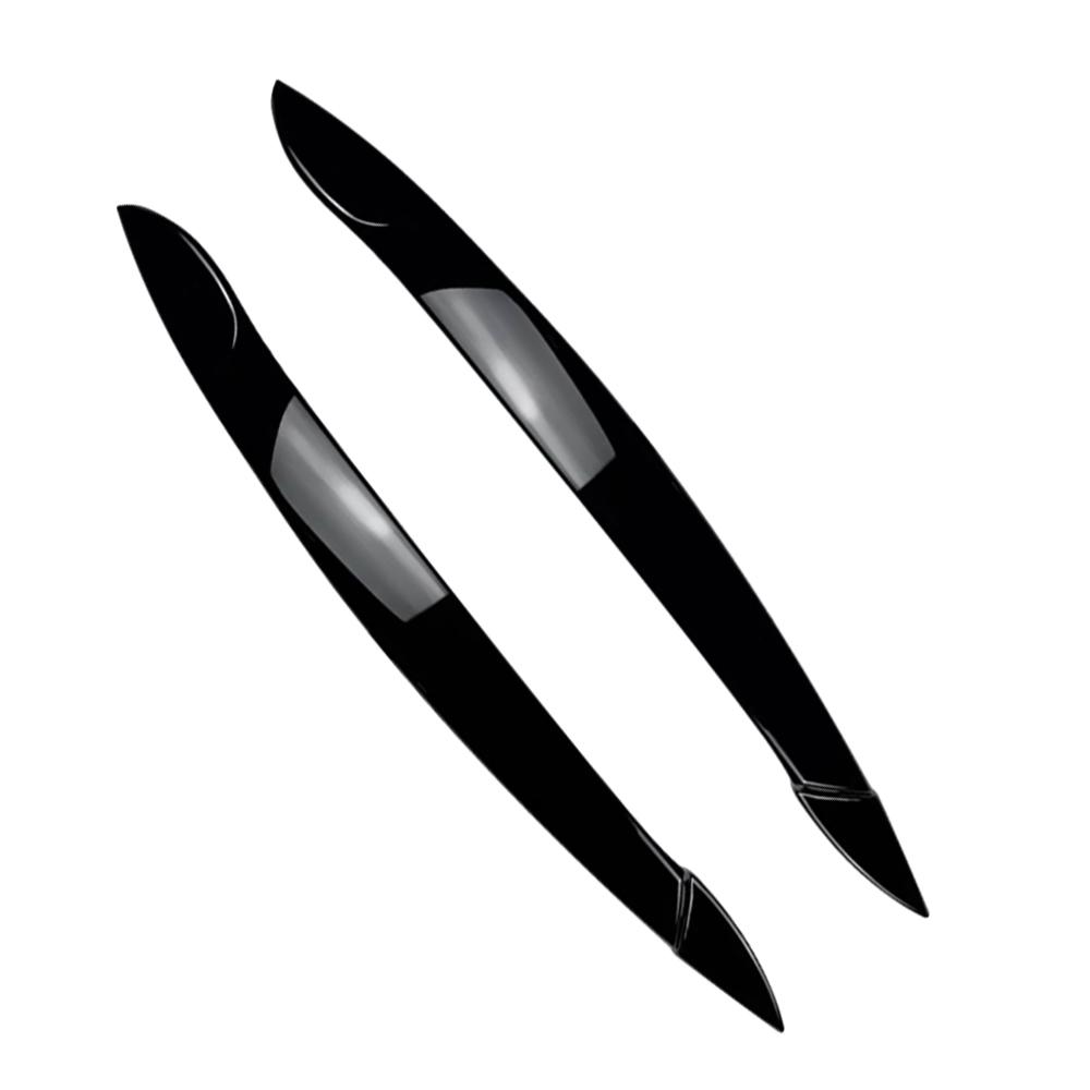 2pcs Car Headlight Eyebrow Eyelid Cover Trim ABS Carbon Fiber Black for BMW X5 E70 2008 2009 2010 2011 2012 2013 Glossy Black