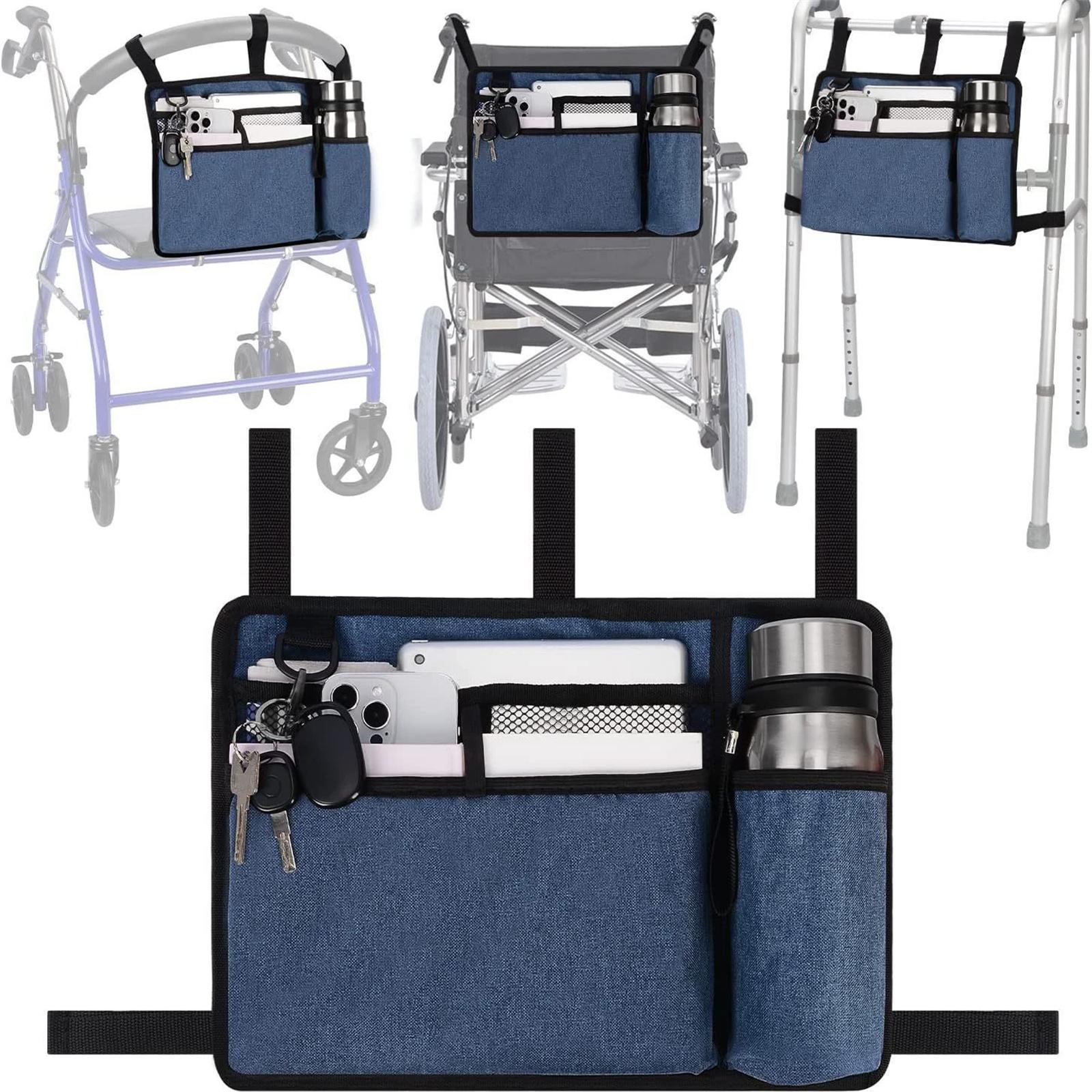 Wheelchair Hanging Storage Bag, Multi-Pocket Rehabilitation Walking Aid Bag, Mobility Aid Organizer, Trolley Walking Assistance Bag, and Practical One Size