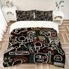 3Pcs Abstract Art Print Printed Bedding Set, Breathable And Soft, Machine Washable, Christmas Gift, Suitable for Bedroom Decoration, 15169
