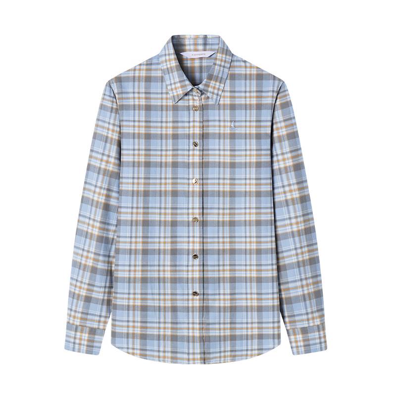 Navigare Women's Cotton Plaid Long-Sleeve Shirt