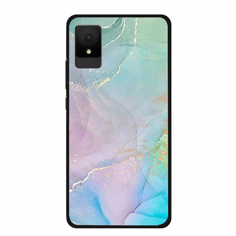 Für TCL 505 Handyhüllen Rückabdeckung Für TCL 502 Schwarzer Rand Silikon TPU Funda für TCL505 Marmor Weiche Hülle Bunte Hülle Bumper
