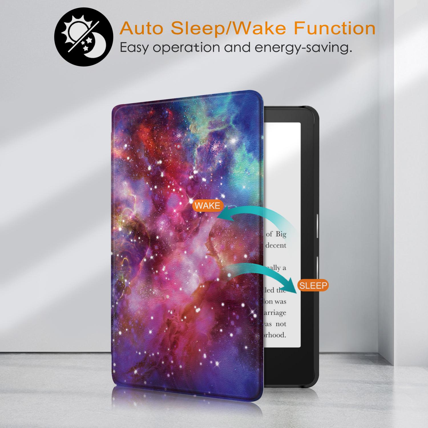 

For Amazon Kindle Paperwhite 11 (2021) Pattern Printing PU Leather Cover Protectice Case with Auto Wake/Sleep Nebula