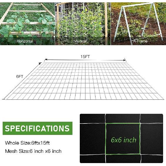 Plasă de susținere, Plasă de susținere pentru plante de grădină rezistentă pentru plante cățărătoare, Plasă pentru creștere în exterior/interior pentru fasole, roșii, mazăre, dovleac, flori