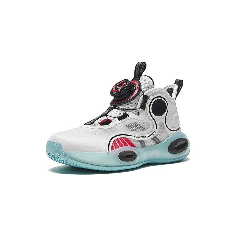Anta Shock Absorbing Durable Breathable Low Top Kids Basketball Shoes Kids sneaker White Black 312339956-7