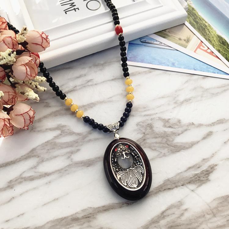 BLINGBAY damski naszyjnik moda retro styl etniczny prosty długi łańcuszek do swetra wszechstronna biżuteria na prezent