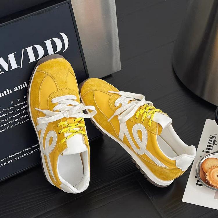 [Fanfna] Lace-up trendy Forrest Gump shoes Korean version fashionable versatile sports shoes color matching German training shoes soft baseplate shoes