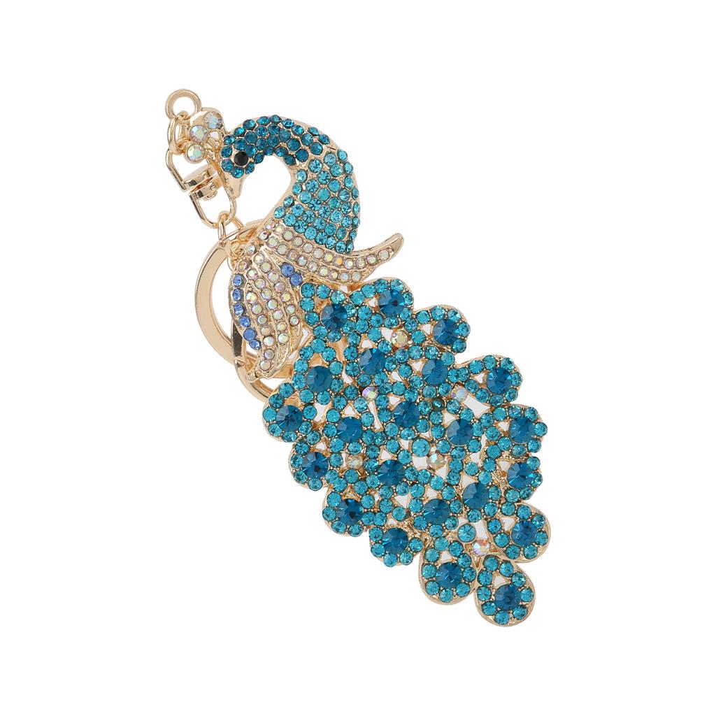 Pfau Schlüsselanhänger Niedlicher Tier Schlüsselanhänger Tasche Geldbörse Rucksack Accessoires für Frauen Mädchen Blau