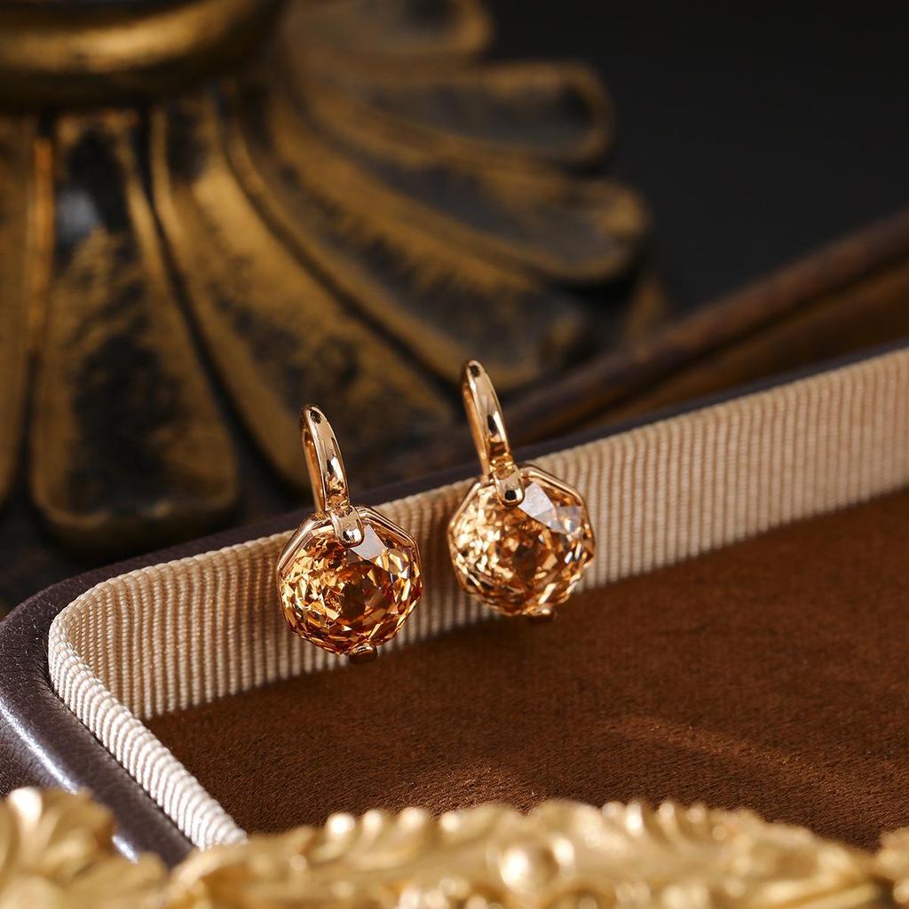 Elegant Blue Zirconia Rose-Cut Ear Hooks: Versatile Niche Design Earrings for Women