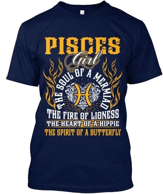 Pisces Girl The Soul Of A Mermaid Fire Lioness Heart TTshirt Made in USA S-5XL 4XL