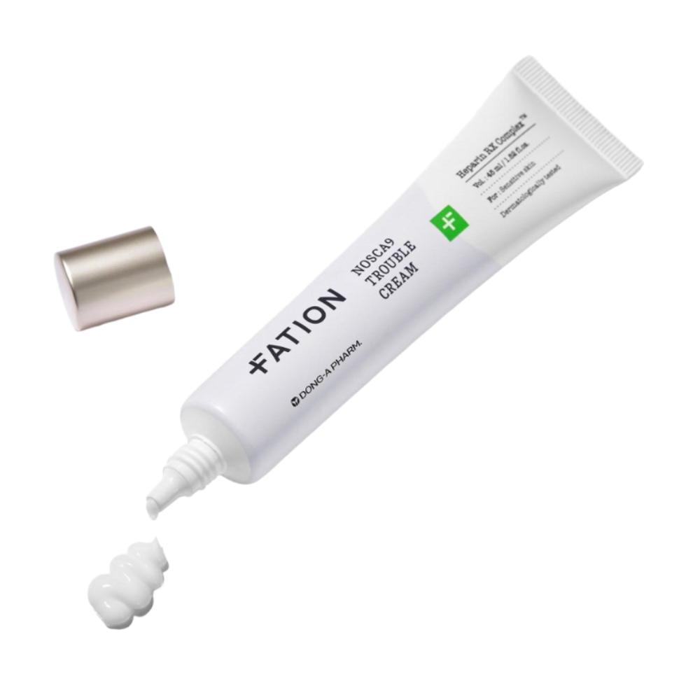 

FATION Nosca9 Trouble Cream 45ml: Intensive Skin Barrier Repair & Rapid Soothing Moisturizer for Sensitive and Irritated Skin