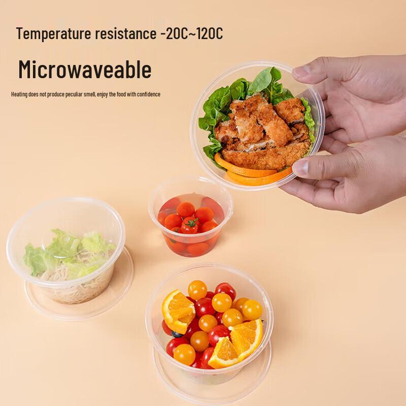 Durable Plastic Round Bowls with Lids