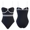 2025 Retro Solid Color One-Piece Swimsuit with Skirt - Bestseller Conservative Swimwear