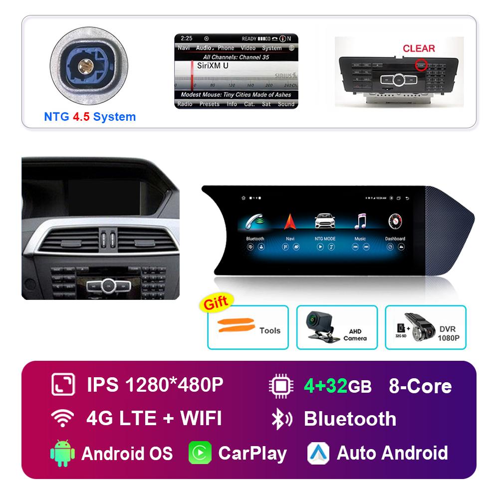 8.8 Inch for Mercedes Benz C Class W204 2011-2014 NTG 4.5 System Android Car Radio Multimedia Player GPS HD Touch Screen GPS